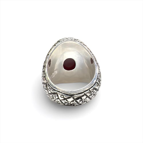 خاتم العقيق الكبدي الفاخر