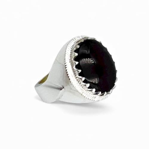 خاتم عقيق يمني كبدي شغل فضة حجازي ملكي