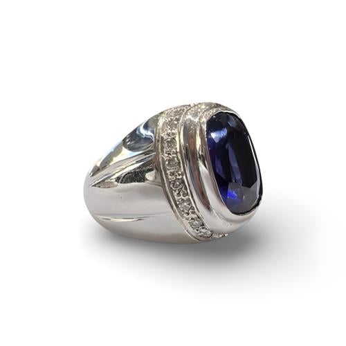 خاتم زفير بانكوك مطعم بالموزنايت بصياغة حجازية ملك...