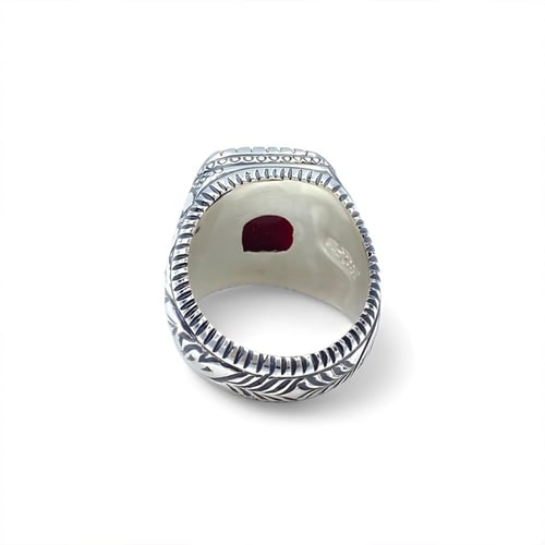 خاتم العقيق الكبدي بصياغة البرتاش 001054