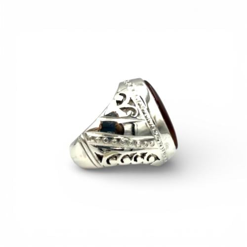 خاتم تفصيل حسب الطلب صياغة حجازي برتاش-عقيق يمني ك...