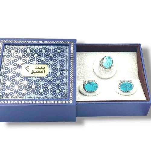 طقم خاتم وكبك فضة