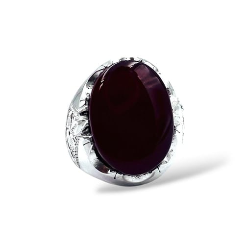 خاتم العقيق الكبدي وبصياغة حجازية 001031