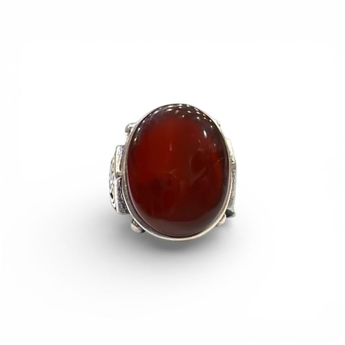 خاتم العقيق الكبدي بصياغة اسطنبولية فاخرة