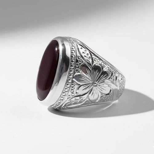 خاتم البرتاش بالعقيق الكبدي وبصياغة حجازية 0088