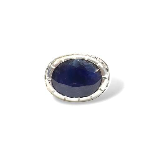 خاتم زفير افريقي بيضاوي بقصة الماسية مطعم بالزفير