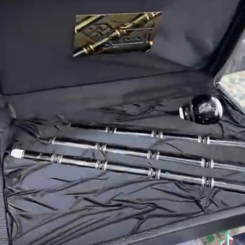 عصا يسر بلدي مرصعة بالفضة ومطعمه بالعاج