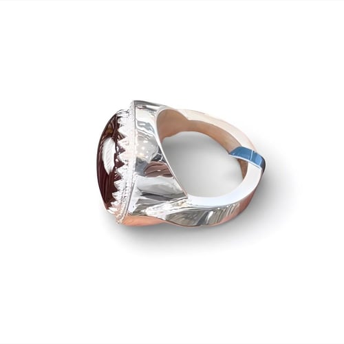 خاتم عقيق كبدي شغل يدوي