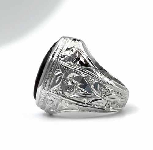 خاتم البرتاش بالعقيق الكبدي وبصياغة حجازية 0066