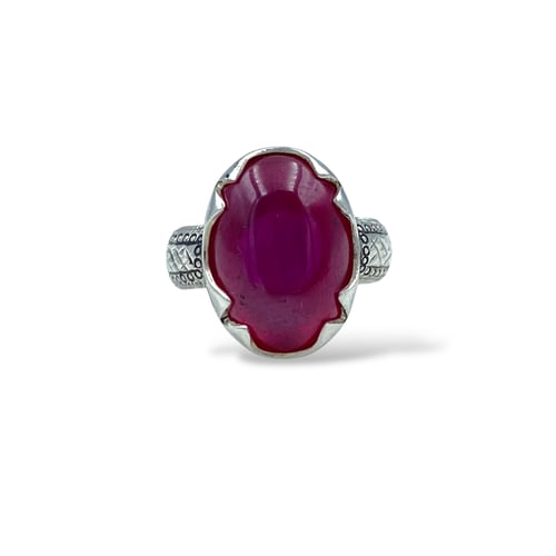 خاتم البرتاش الملكي بالياقوت وبصياغة حجازية 001022