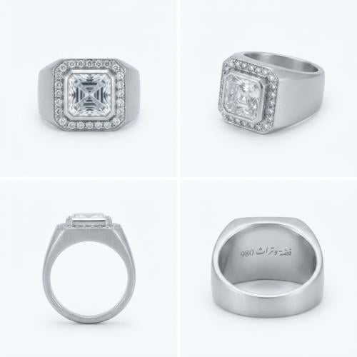 خاتم المزنايت بصياغة ملكي فاخر مطعم بالمزنايد
