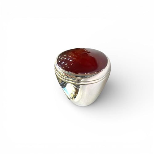 خاتم العقيق الكبدي بصياغة حجازية ملكية