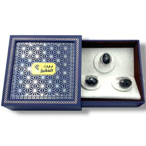 طقم خاتم وكبك من الفضة