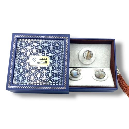 طقم خاتم وكبك من الفضة