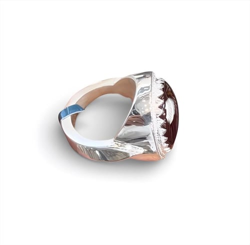 خاتم عقيق كبدي شغل يدوي