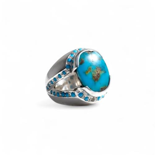 خاتم الفيروز النيشابوري مطعم بالفيروز