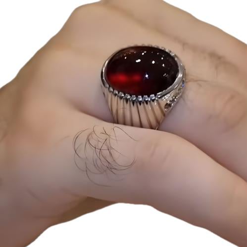 خاتم عقيق يمني بصياغة حجازية