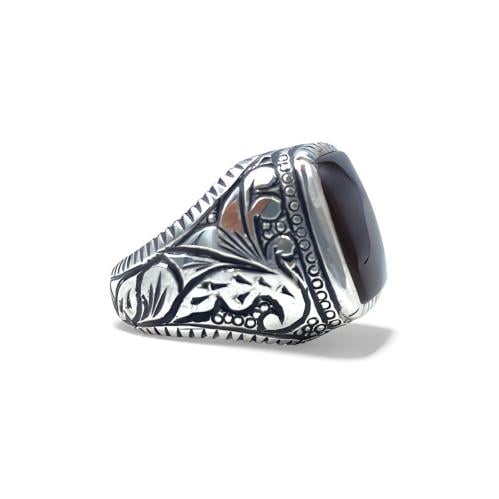 خاتم العقيق الكبدي بصياغة البرتاش 001054