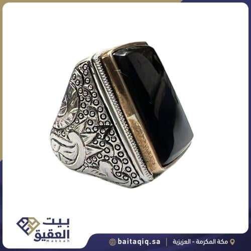 خاتم عقيق يمني كبدي بصياغة حجازية برتاش