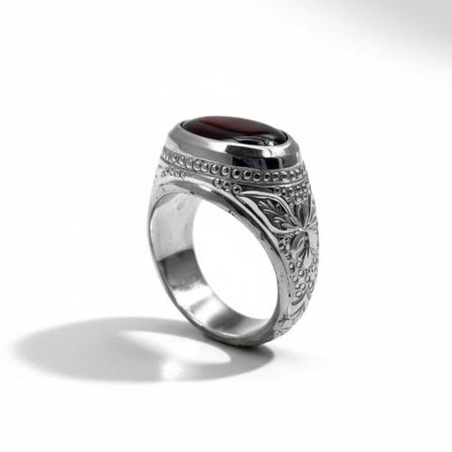 خاتم البرتاش بالعقيق الكبدي وبصياغة حجازية 0088