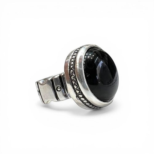 خاتم العقيق الأسود ملكي حجازي