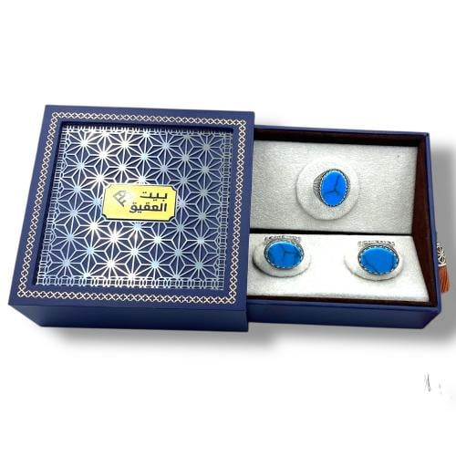 طقم خاتم وكبك من الفضة