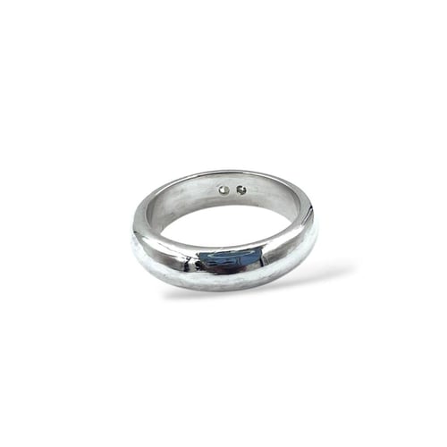 دبله فضة متين بفصين ألماس