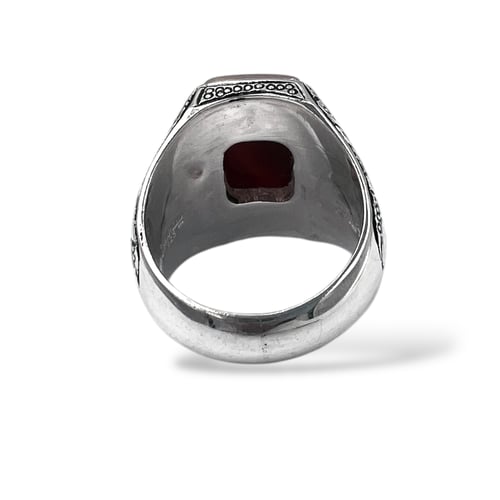 خاتم عقيق خرساني كبدي بصياغة حجازي برتاش منحس 0128