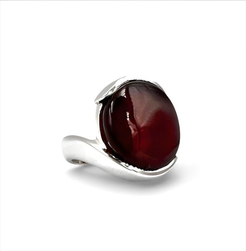 خاتم العقيق الكبدي صقل احترافي شغل حجازي يدوي بالك...