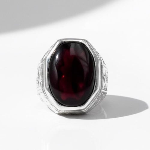 خاتم البرتاش بالعقيق الكبدي وبصياغة حجازية 0066