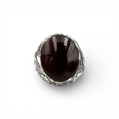 خاتم تفصيل حسب الطلب صياغة حجازي برتاش-عقيق يمني ك...