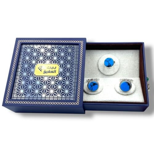 طقم خاتم وكبك من الفضة