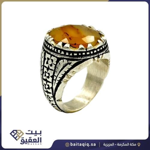 خاتم عقيق يمني يمكنك اختيار حجر آخر (صياغة يدوي حج...