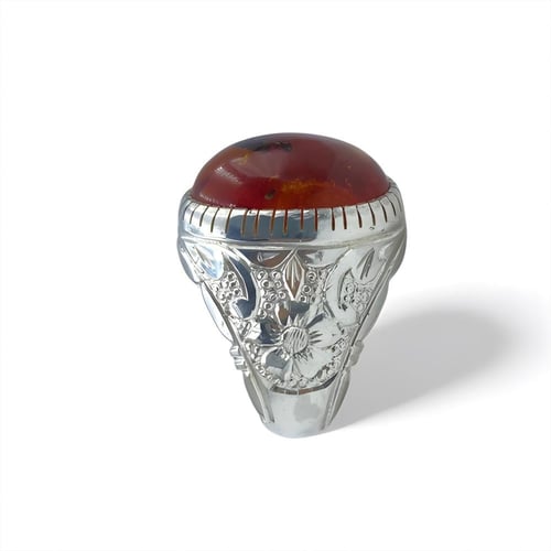 خاتم الكهرمان المحشر بصياغة البرتاش 001045