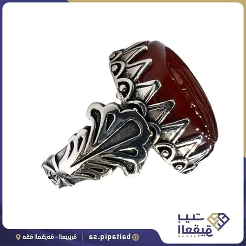 خاتم العقيق الكبدي بصياغة اسطنبولية فاخرة
