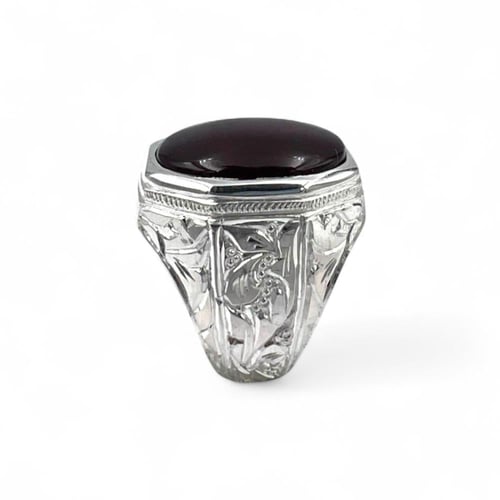 خاتم البرتاش بالعقيق الكبدي وبصياغة حجازية 0066