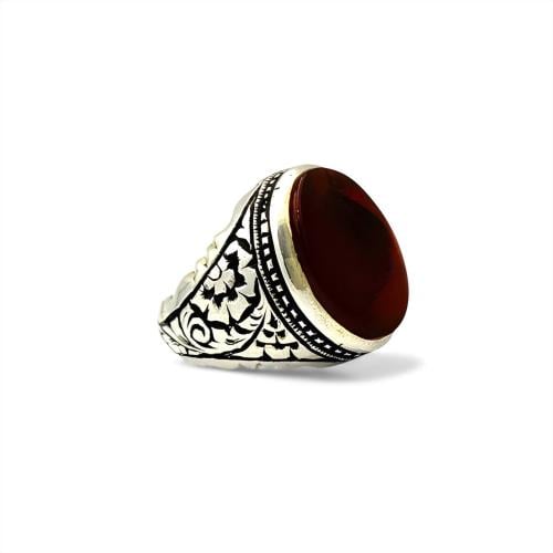 خاتم عقيق يمني بصياغة حجازية برتاش