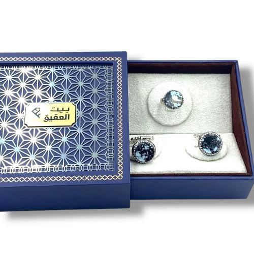 طقم خاتم وكبك من الفضة