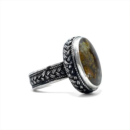 خاتم عقيق يمني ورد الربيع الملكي