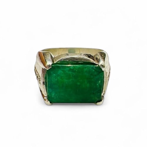 خاتم الزمرد الأفريقي مطعم بالزمرد او الموزنايت بصي...