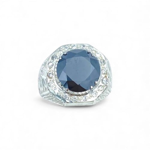 خاتم الموزنايت الأسود الملكي