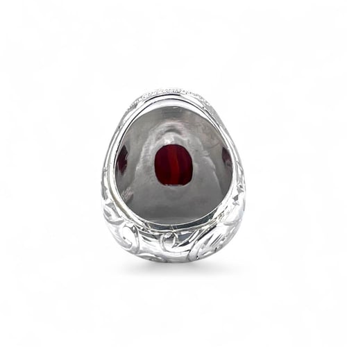 خاتم البرتاش بالعقيق الكبدي وبصياغة حجازية 0099