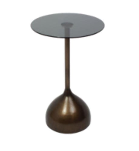 طاولة خدمة قاعدة رخام صناعي وسطح زجاج