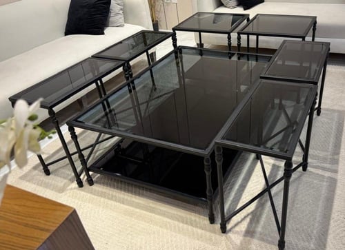 طقم طاولات حديد ٧ قطع