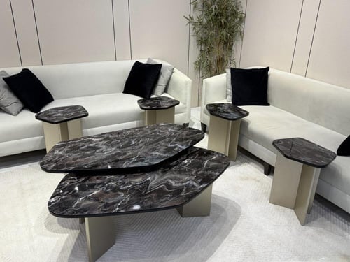 طاولة مزدوج قطعتين مع (٤) خدمه