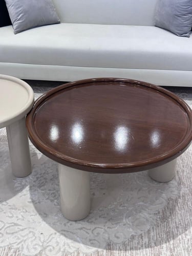 طاولات خشب تعتيق متداخله (قطعتين )