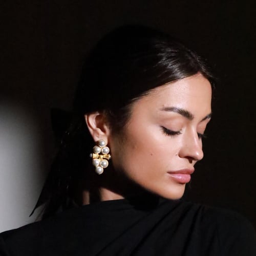 اقراط اذن فاخرة مطلية بالذهب