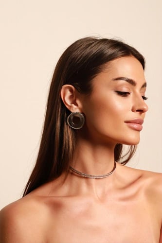 عقد شوكر مطلي مع كريستال