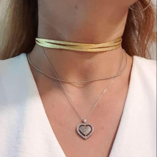 عقد شوكر مطلي بتصميم مميز