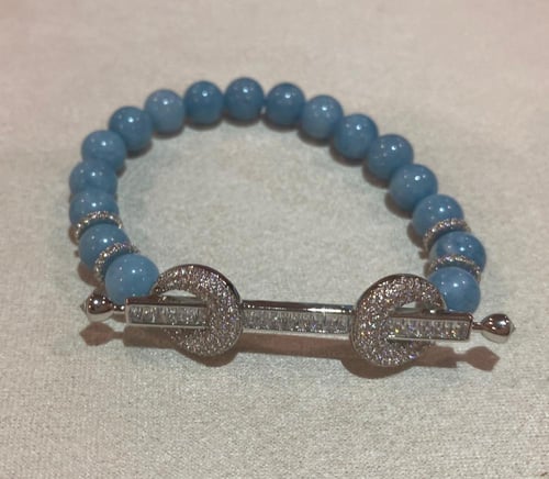 لون المعدن فضي - مقاس cm 18 (L-xl) ….سوارة فاخرة م...